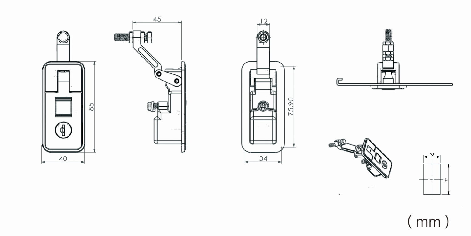 2 x Small Black Compression Lock Push Latch, Tool Box, Camper RV Pop Up