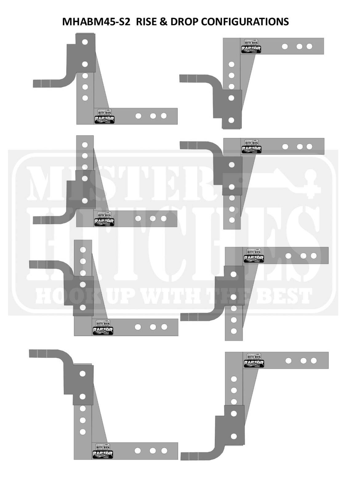 Mister Hitches 4.5T Adjustable Hitch Raptor X LONG Shank FORD RANGER
