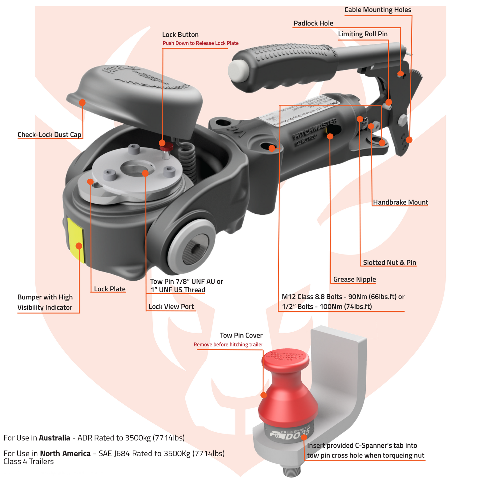 Cruisemaster DO35 V3Plus 3.5T Coupling With Handbrake