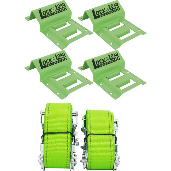 Lock & Load RW04 Wheel Chock Kit With Tie-Down Straps For Trailers And ATVs – 2.5m Straps Included