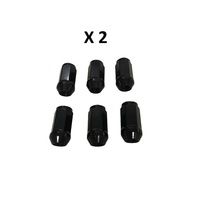 12 x Black UNF Acorn Wheel Nut 1/2 Inch, 44mm Length