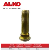 ALKO Wheel Stud Plated M12 Short Knurl 5 PACK