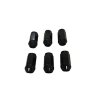 6 x Black UNF Acorn Wheel Nut 1/2 Inch, 44mm Length