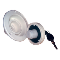 Caravan lockable water filler WITH cap and keys WHITE 25mm hose