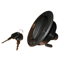 Caravan lockable water filler with cap and keys - Black 25mm outlet