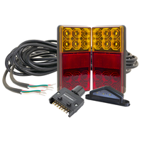 Whitevision 120 Series Left Hand LED Combo Trailer Lamp Kit - Stop / Tail / Indicator with 9m Cable, Licence Plate & Flat Trailer Plug