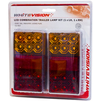 Whitevision 120 Series Left & Right Hand LED Combo Trailer Lamp - Stop / Tail / Indicator / License Plate (10-30V) Blister
