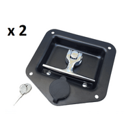 2 x T Lock Black (Matt) Recessed Keyed Alike-Trailers, Tool Boxes Ute