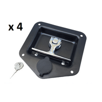 4 x T Lock Black (Matt) Recessed Keyed Alike-Trailers, Tool Boxes Ute