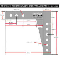 Mister Hitches 286mm Long Drop Shank Suit Weight Distribution Systems