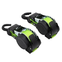 Lock & Load Transport Pair of Retractable Ratchet Straps 25mm Wide 3.6m Long (RW06 GREEN)