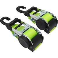 Lock & Load Transport Pair of Retractable Ratchet Straps 50mm Wide 3m Long