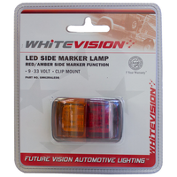 Whitevision SM62 Series Red / Amber Lens Side LED Marker Blister