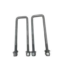 2 x U Bolt Square 50mm x 200mm Long Galvanised