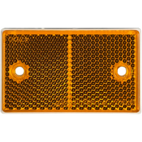 Whitevision WR6 Series Amber Reflector White Base 75mm x 46mm Screw Mount