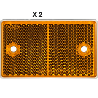 Whitevision 2 x WR6 Series Amber Reflector White Base 75mm x 46mm Screw Mount
