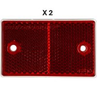 Whitevision 2 X WR6 Series Red Reflector White Base 75mm x 46mm Screw Mount